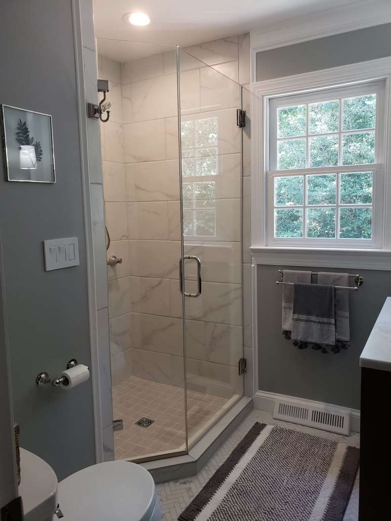 Guest Bath Remodel Shower Frameless Glass Enclosure